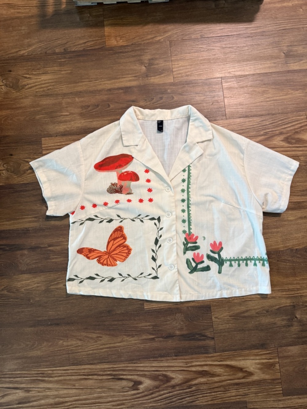 Oversized floral button-up
